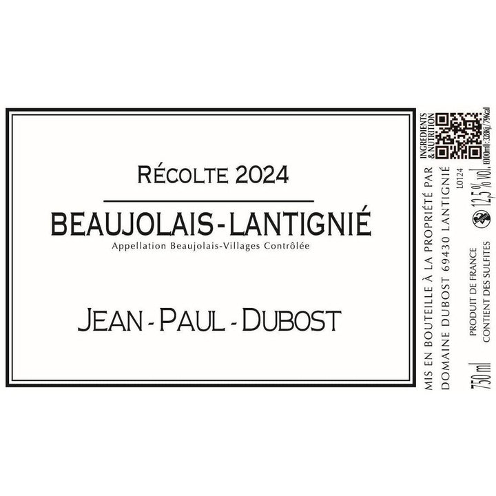 Domaine Dubost, Beaujolais-Lantignié sans sulfites 2024