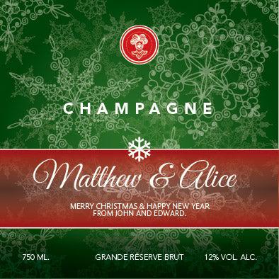 Christmas personalised champagne