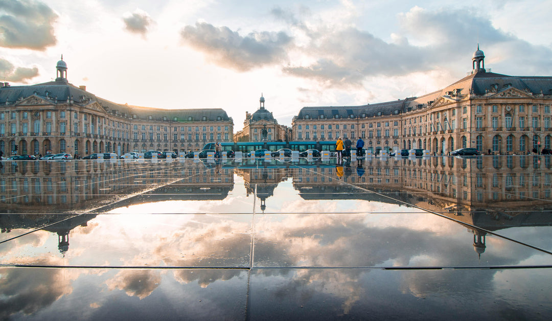 Wide-angle view of buildings in central Bordeaux
