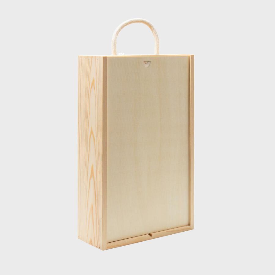 2 bottle wooden box - wooden lid-WBC-Bubble Brothers