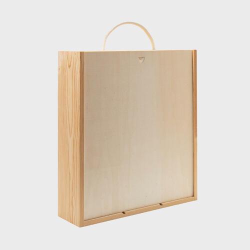 3 bottle wooden box - wooden lid-WBC-Bubble Brothers