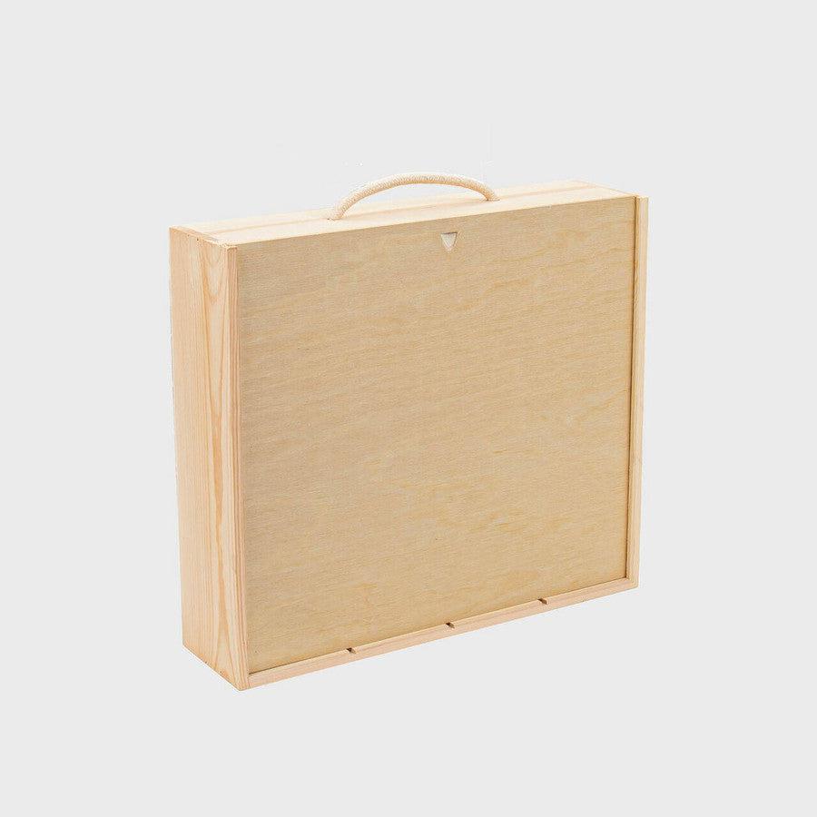 4 bottle wooden box - wooden lid-WBC-Bubble Brothers