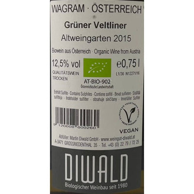 Bioweingut Diwald, Grüner Veltliner Alte Weingärten 2015-Bubble Brothers