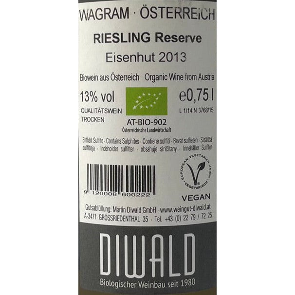 Bioweingut Diwald, Riesling Ried Eisenhut 2013-Bubble Brothers