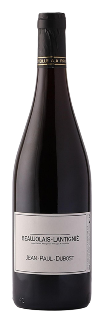 Wine bottle with a label on a white background