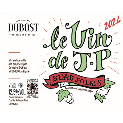 Domaine Dubost, Beaujolais 'Le vin de JP' 2024