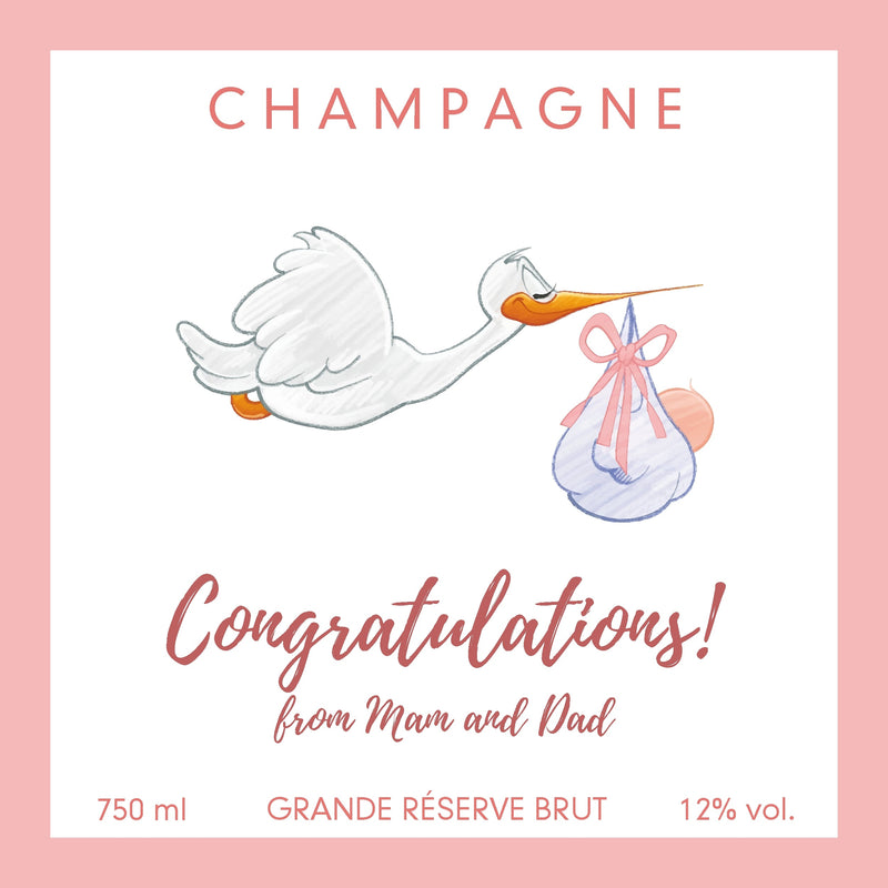 Personalised Champagne — Baby Pink
