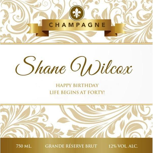 Personalised champagne label &