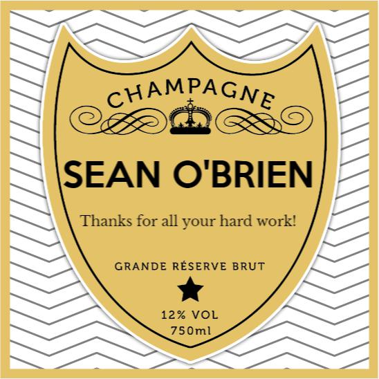 Personalised Champagne - Shield-Champagne Baron Albert-Bubble Brothers