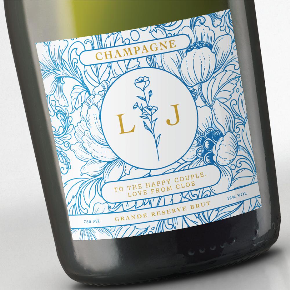 Personalised Champagne - Something Blue