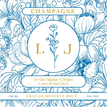 Personalised Champagne - Something Blue
