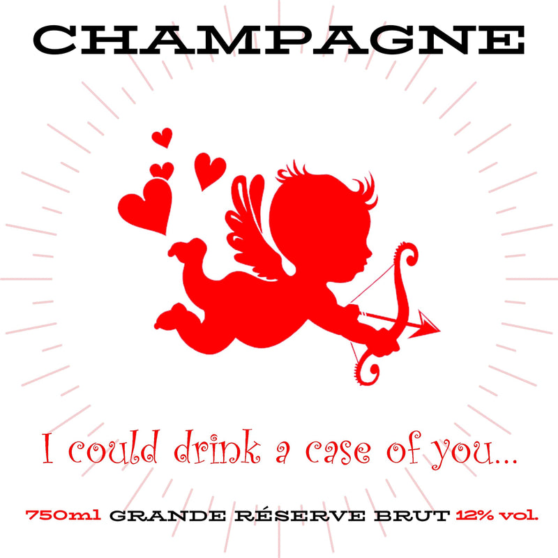 Personalised Champagne - Valentine Cupid