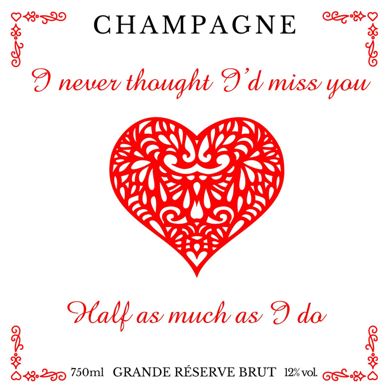 Personalised Champagne - Valentine Heart