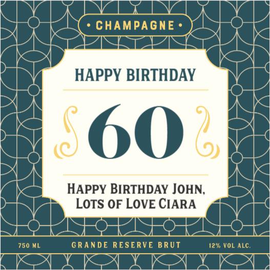 Personalised Champagne - Vintage Green