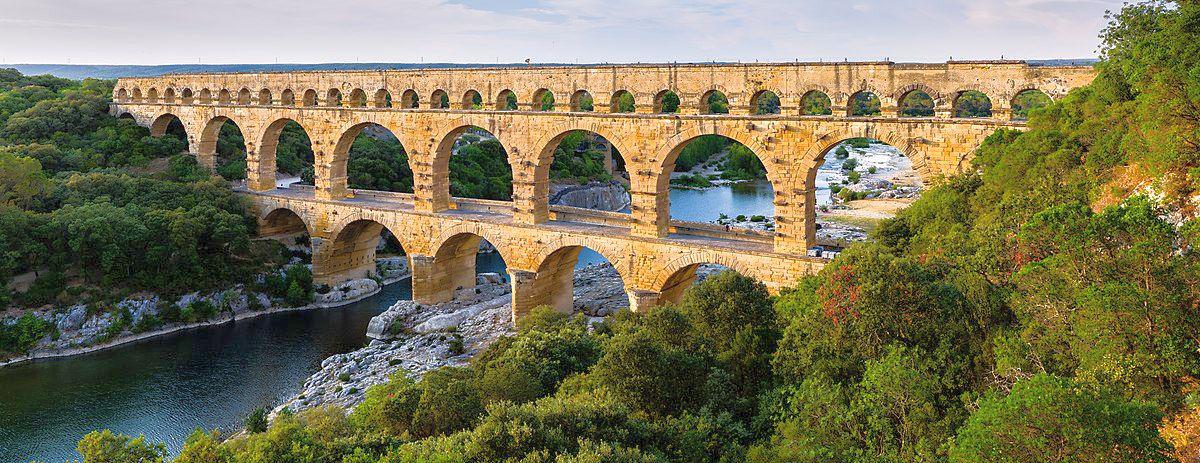 The Pont du Gard bridge at Nîmes in southern France