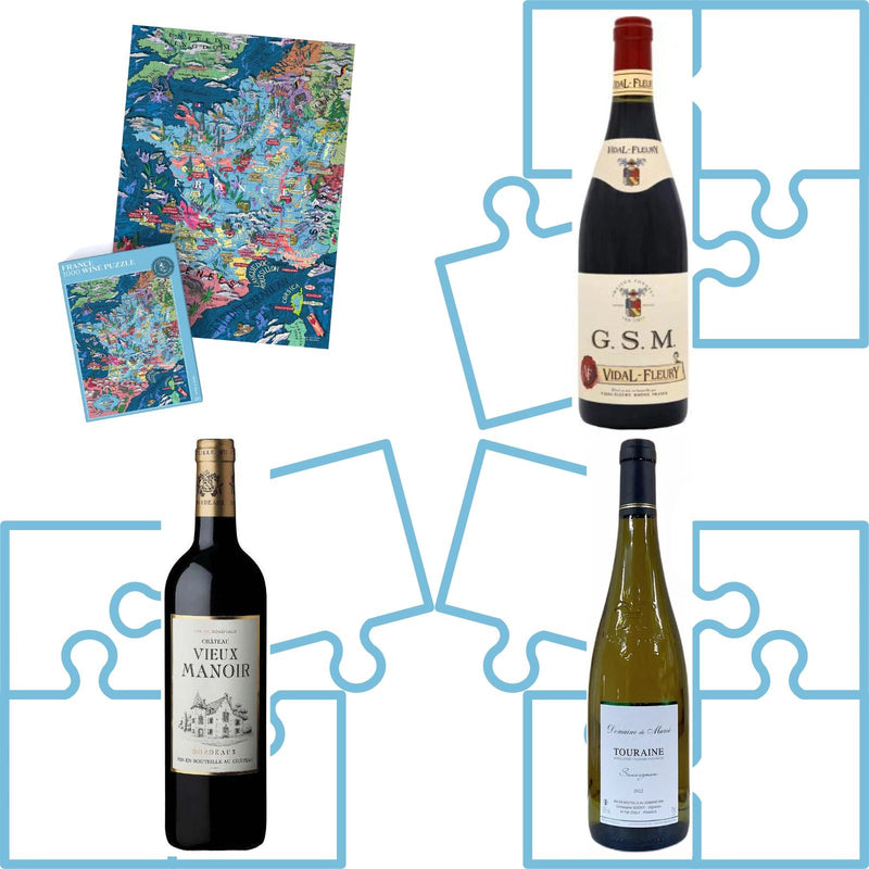 Puzzle and wine set—France