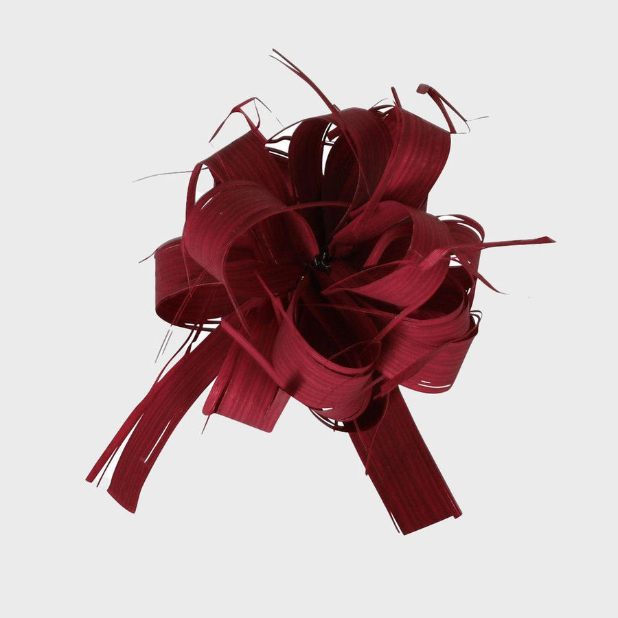 Raffia Pull Bow - Burgundy