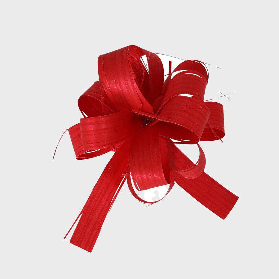 Raffia Pull Bow - Red